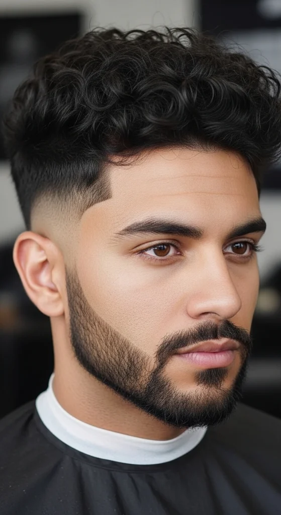 Curly Blowout Taper Fade