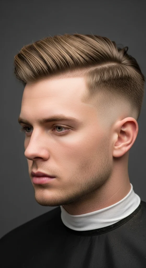 Dapper Side Swept Drop Fade