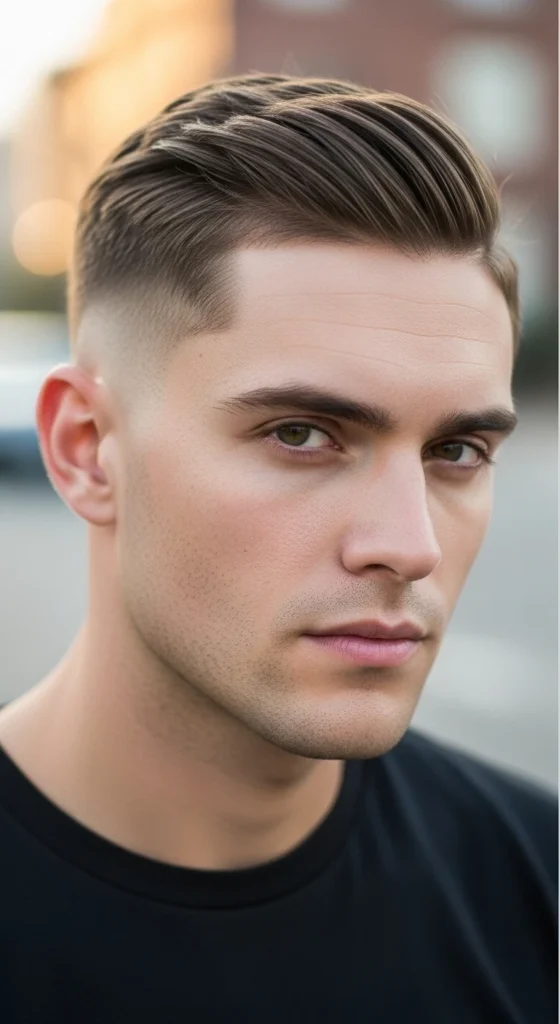 Drop Fade with Hard Part Line