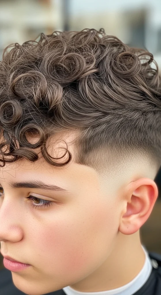 Fluffy Curly Hair Fade