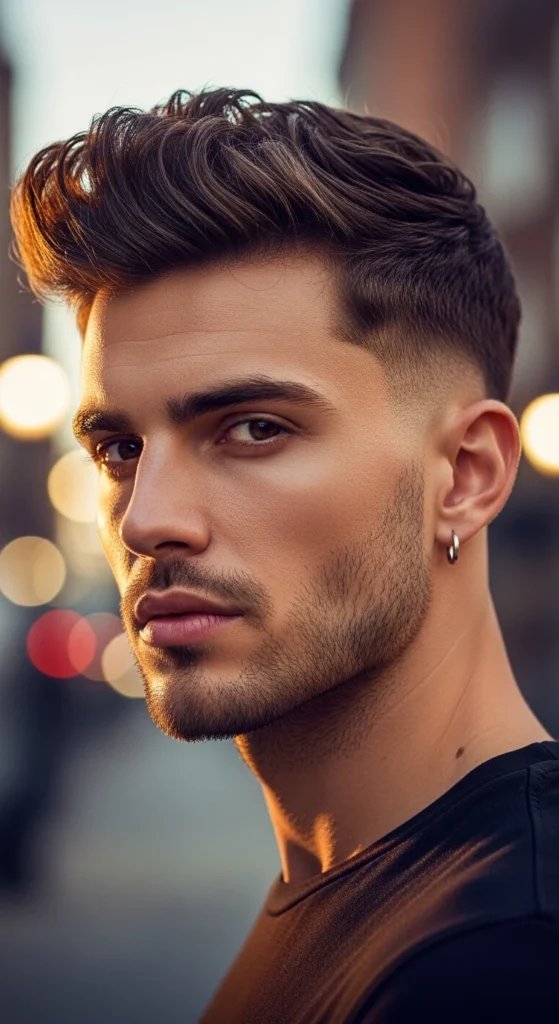 High Drop Fade with Curls.