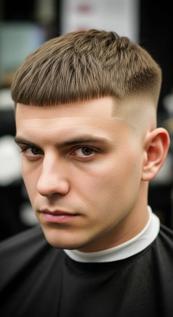 High Taper Fade Caesar Cut