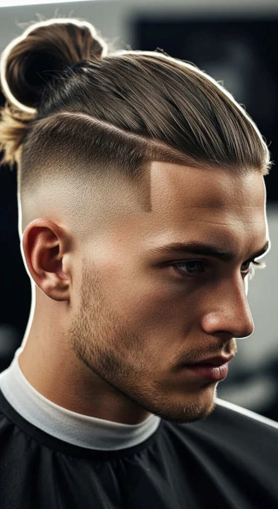High Taper Fade Man Bun