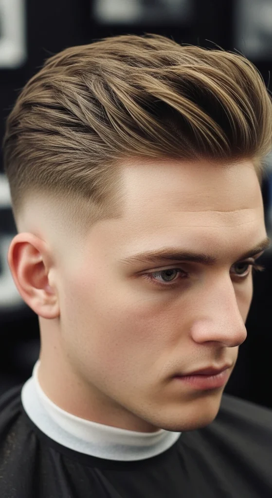 High Taper Fade Messy Texture