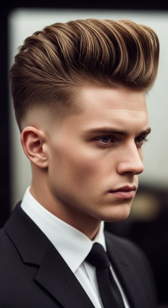 High Taper Fade Pompadour