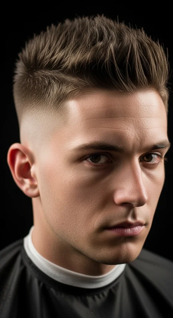 High Taper Fade Short Spikes