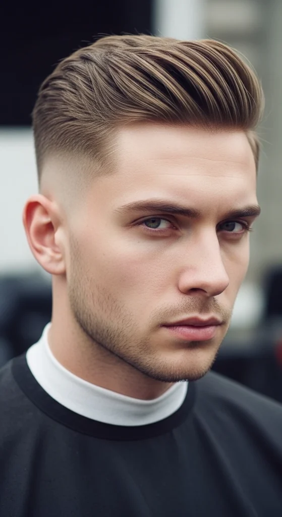 High Taper Fade Straight Hair