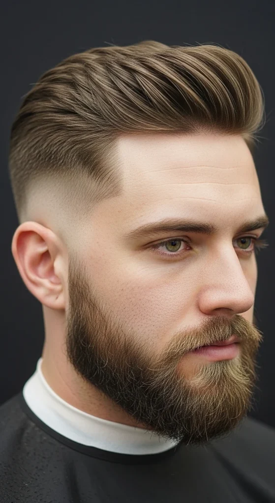 High Taper Fade with Beard 
