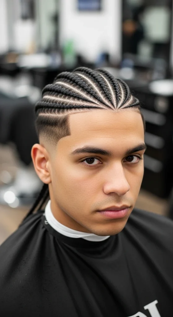 High Taper Fade with Braids