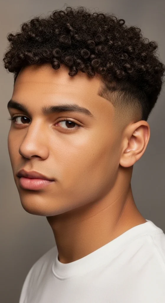 Low Drop Fade Curly Hair