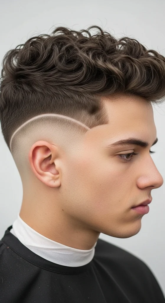 Low Taper Burst Fade Curly Hair