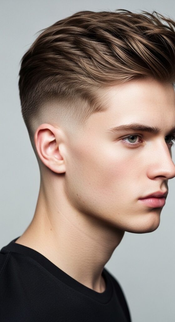 Low Taper Fade with Messy Texture