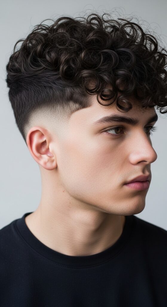 Low Taper Fade with Thick Curls