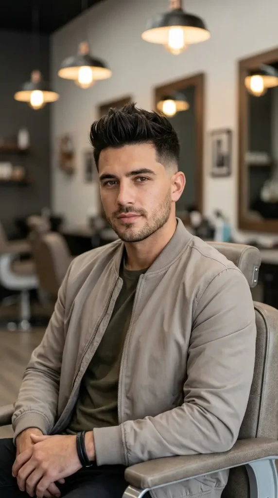 Low Taper Fade with Center Spike