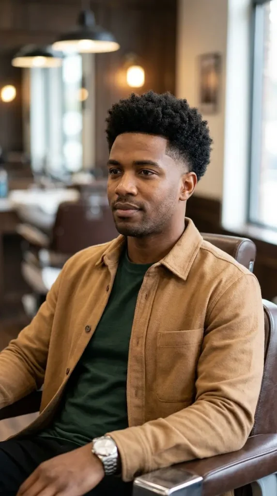Low Taper Fade with Afro Top