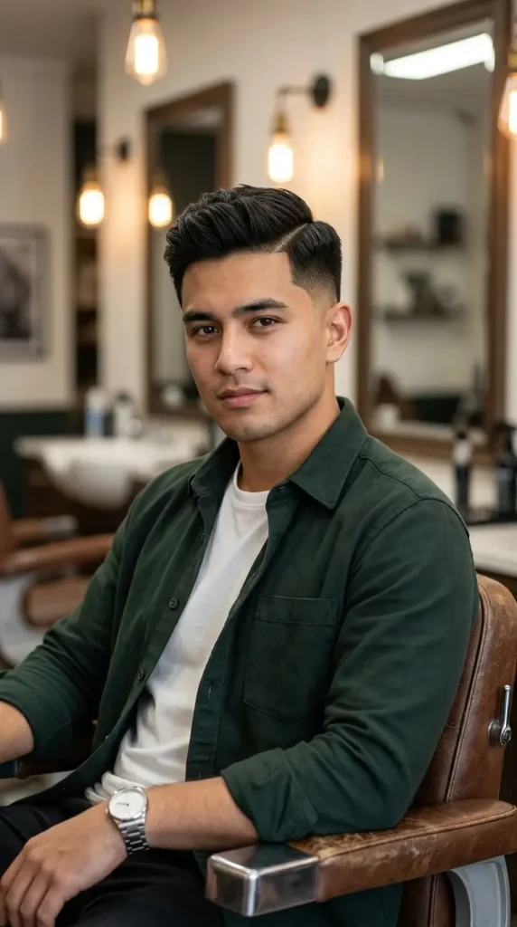 Low Taper Fade with Side Part