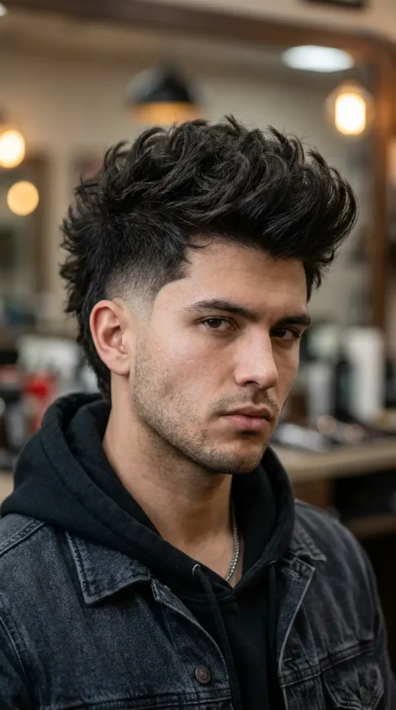 Fluffy Burst Fade Mohawk