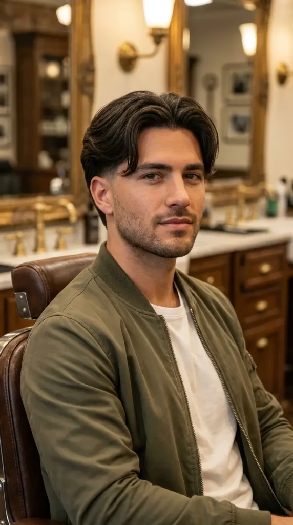 Low Taper Fade with Middle Part