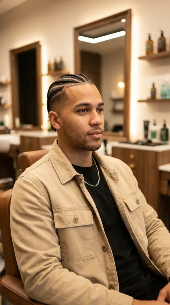 Low Taper Fade with Braids
