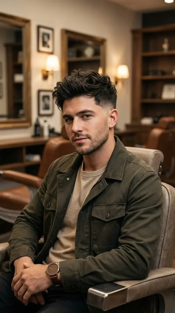 Low Taper Fade with Messy Textured Top