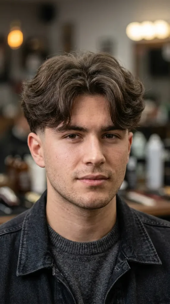 Fluffy Curtain Hair with Taper