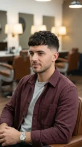 Low Taper Fade with Wavy Crop