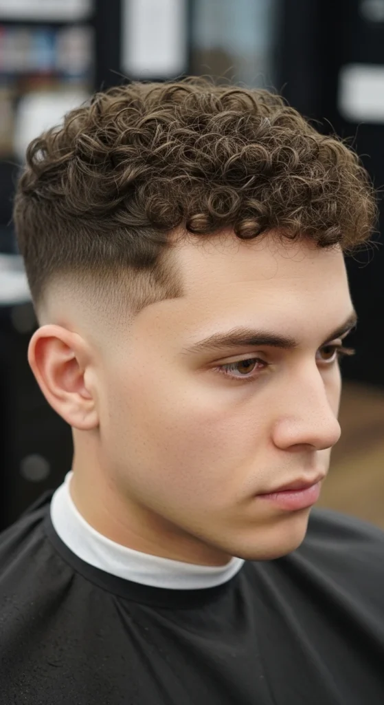 Mid Fade Curly Hair
