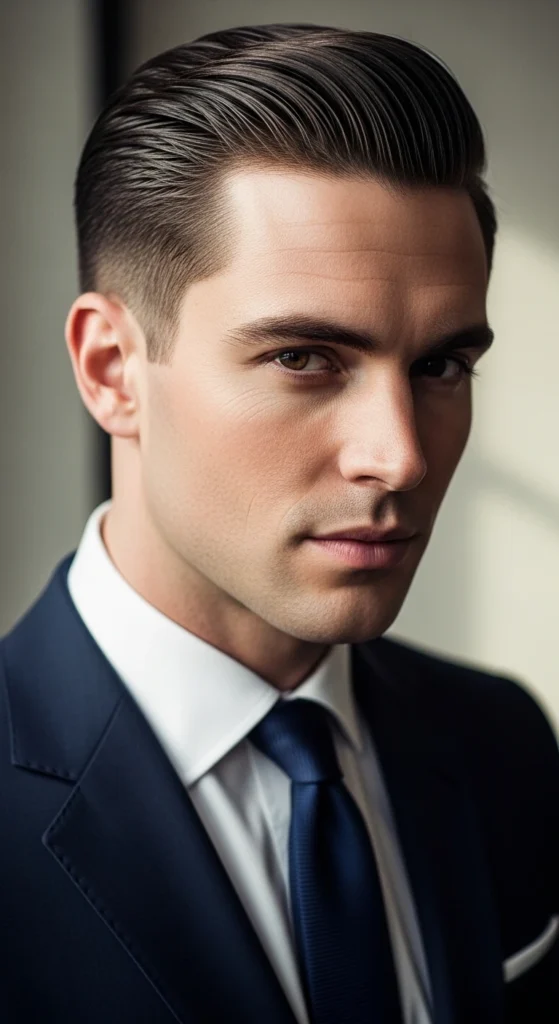 Mid Fade Slick Back.