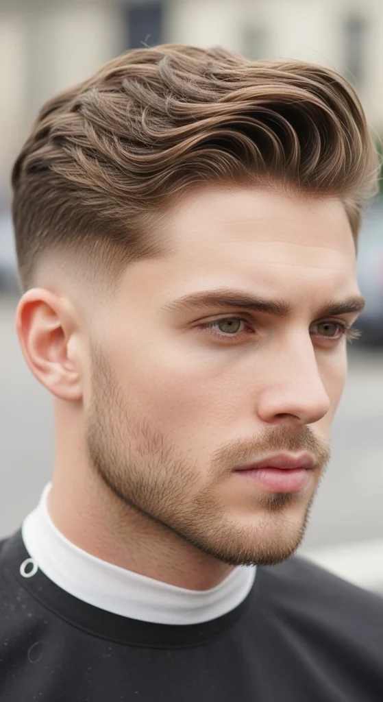 Mid Fade Wavy Hair