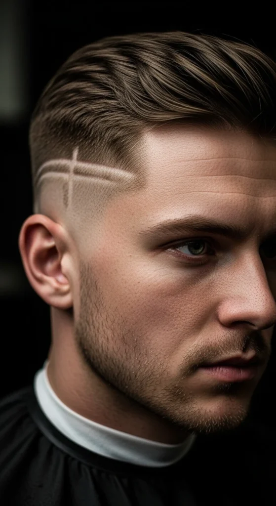 Mid Fade with Cross Design