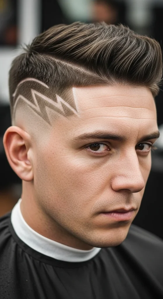 Mid Fade with Lightning Bolt