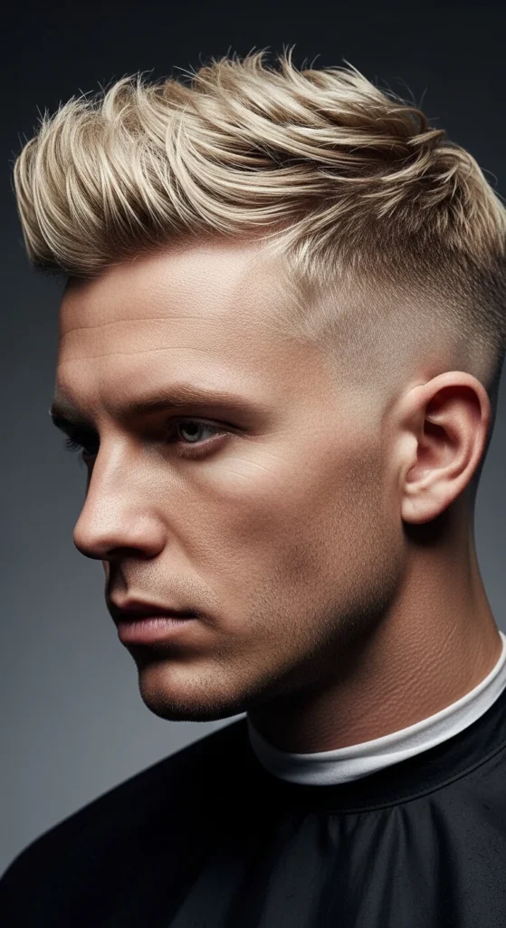 Mid Taper Fade Blonde Hair