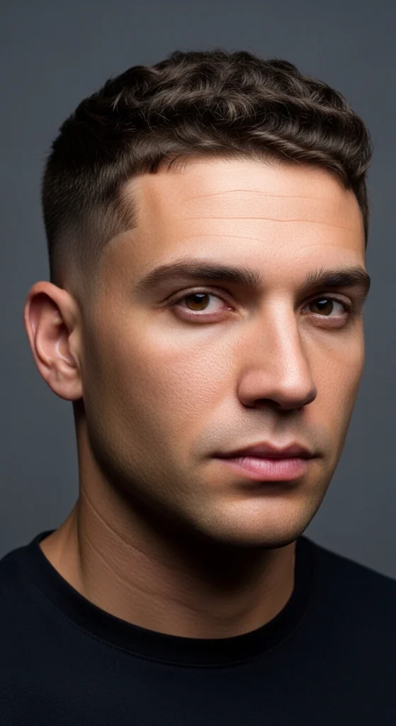 Mid Taper Fade Short Curly Hair