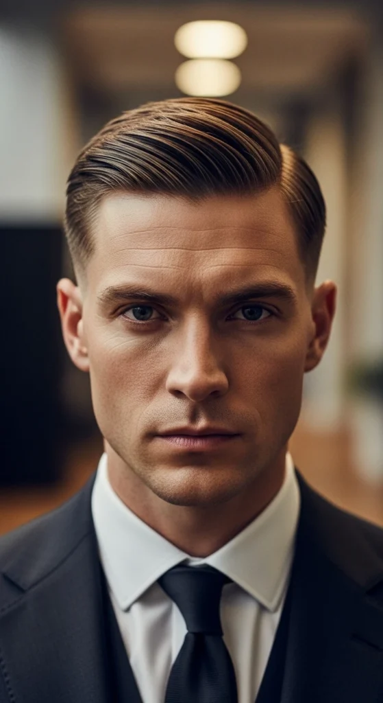 Mid Taper Fade Side Part