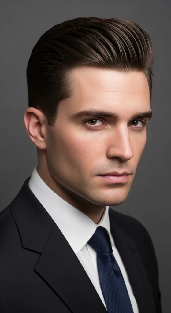Mid Taper Fade Slick Back