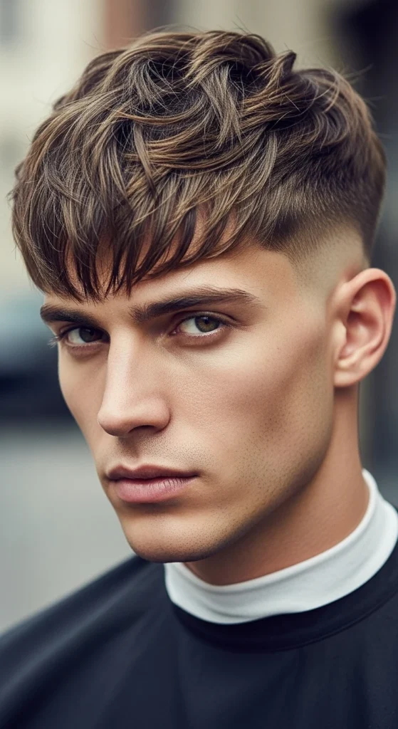 Mid Taper Fade Textured Fringe