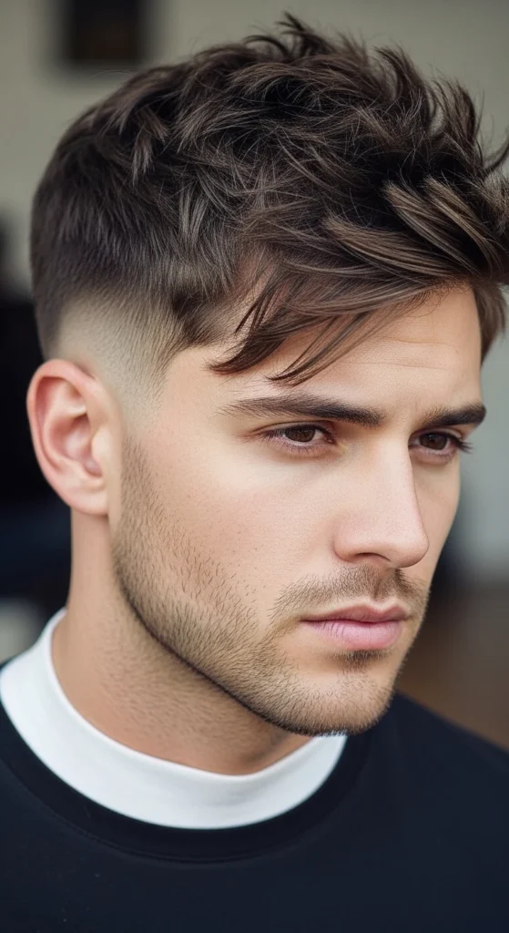 Mid Taper Fade Textured Top