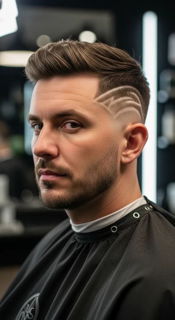 Mid Taper Fade with Design
