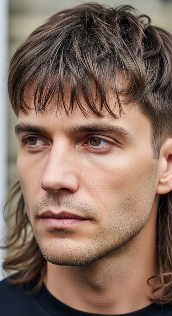 Middle Part Mullet
