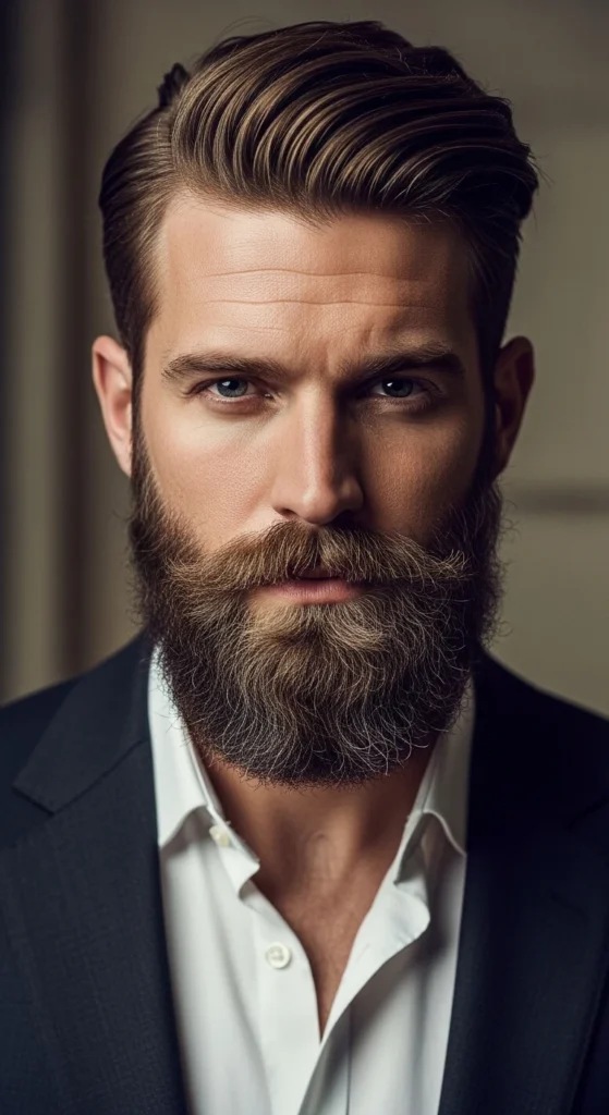 Middle Part With Beard