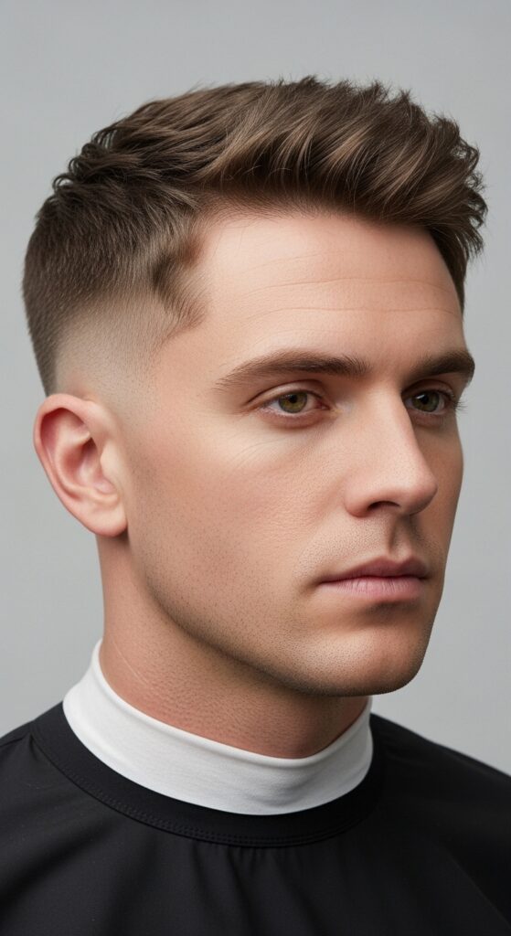 Short Textured Hair with Low Taper Fade