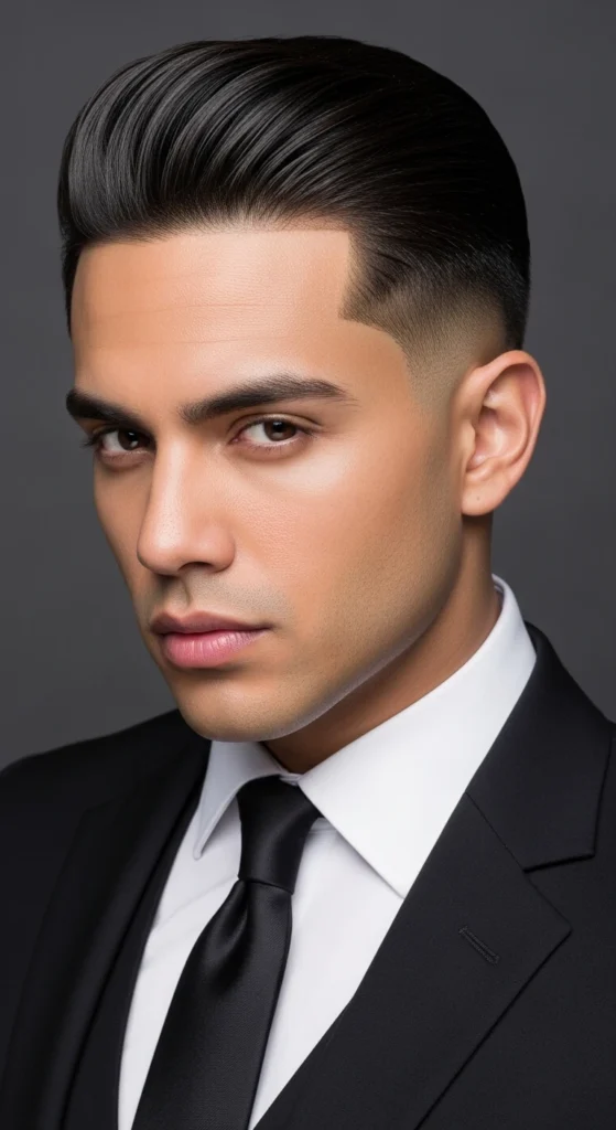 Slick Back with Low Taper Fade