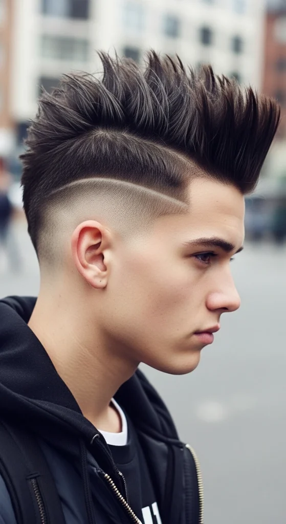 Spiky Hair with Low Taper Fade