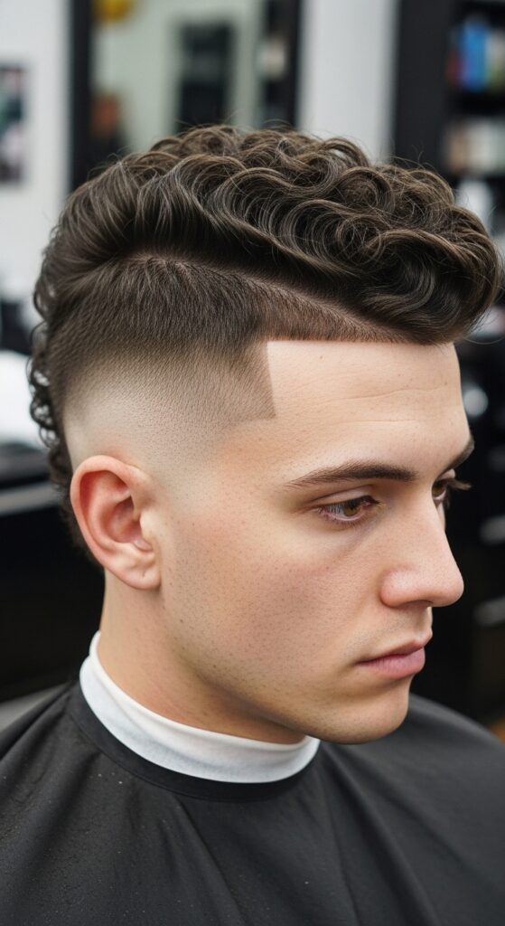 Taper Fade with Curly Mohawk