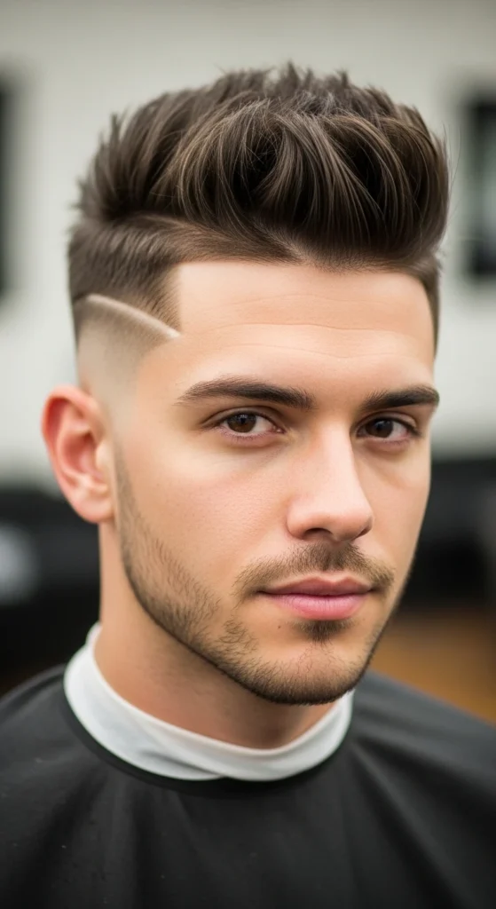 Textured Faux Hawk with Drop Fade