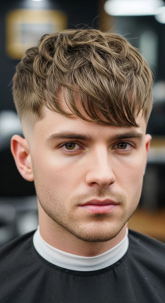 Textured Fringe Blowout Taper Fade