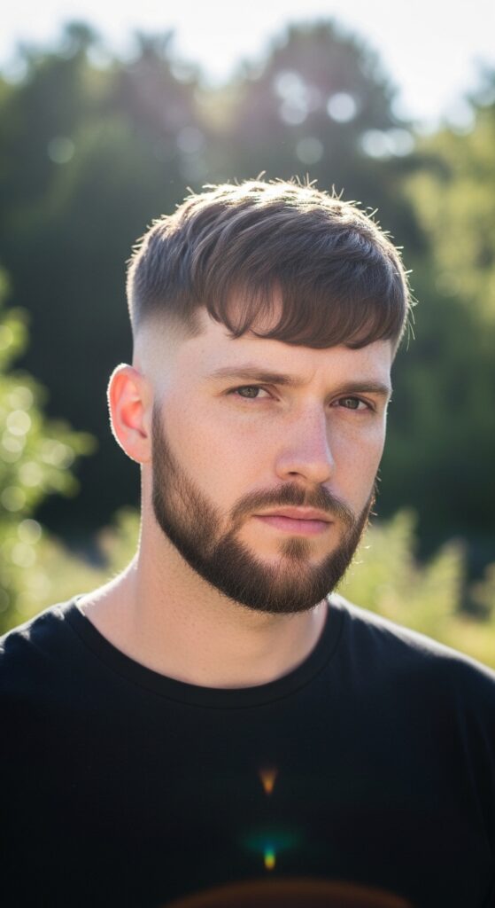Undercut with Beard and Rounded Layers