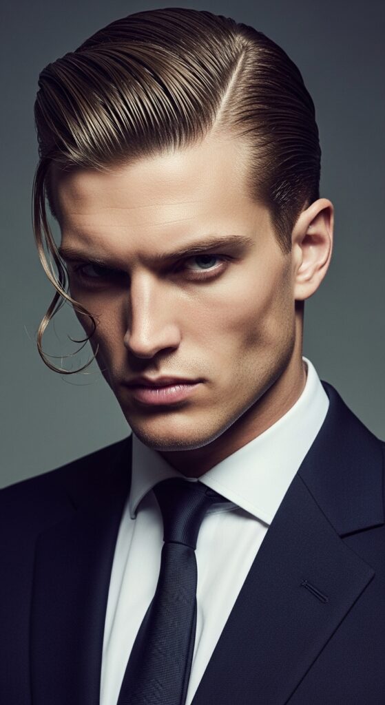 Vintage Slick Back Long Hair