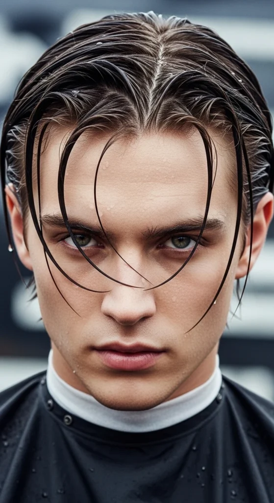 Wet Look Middle Part