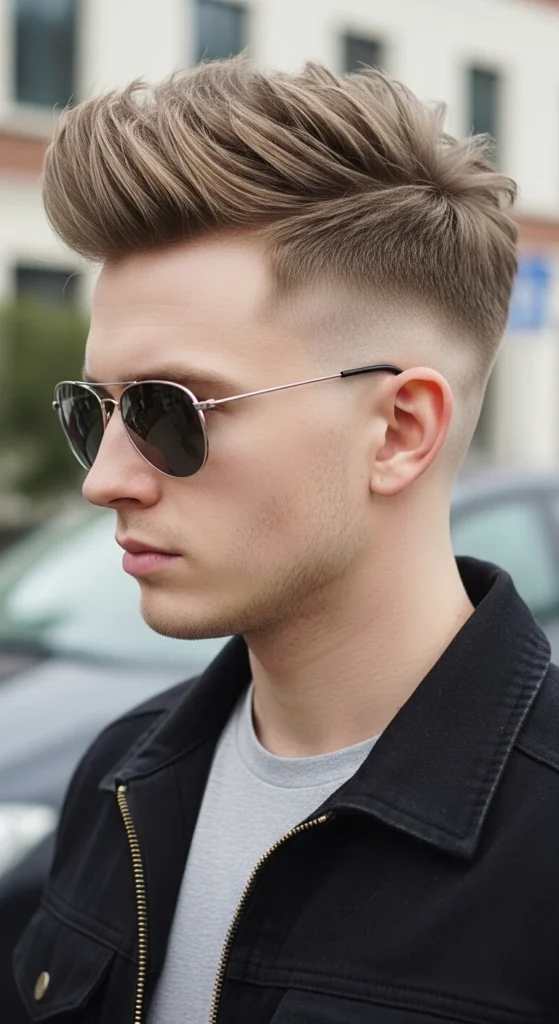 Faux Hawk with Temple Fade